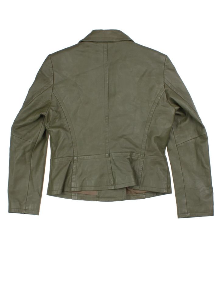 Y2K Double-Breasted Leather Jacket (Size S)