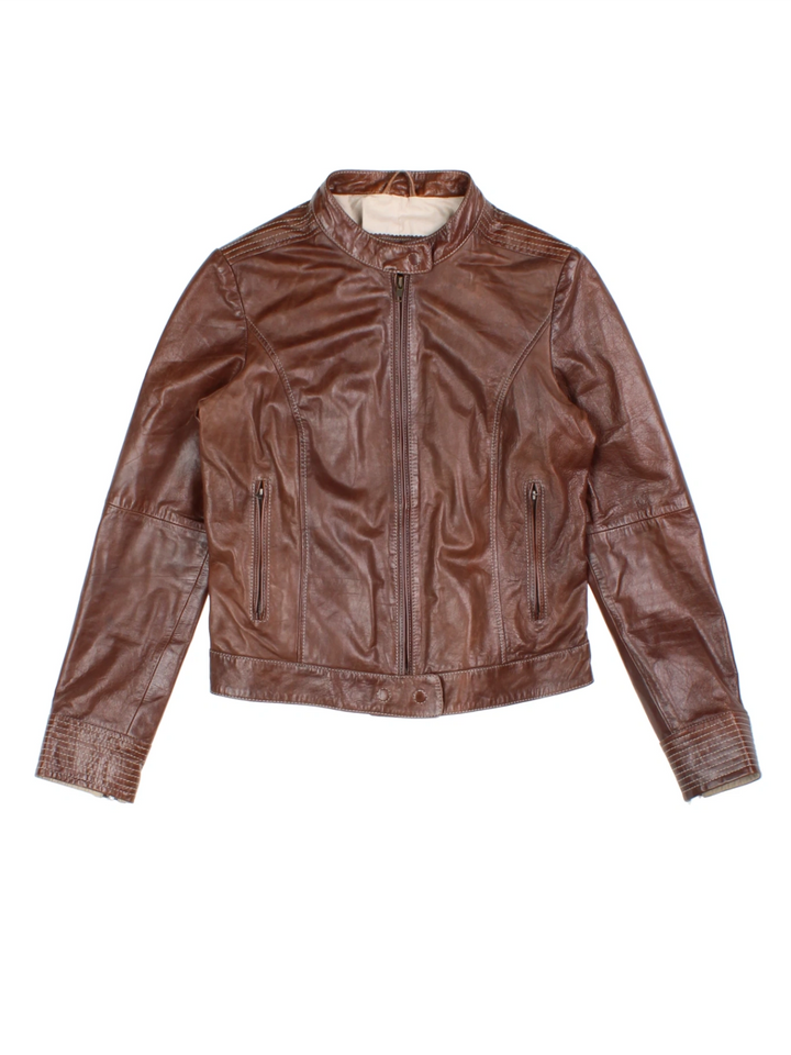 Y2K Leather Jacket (Size XS)