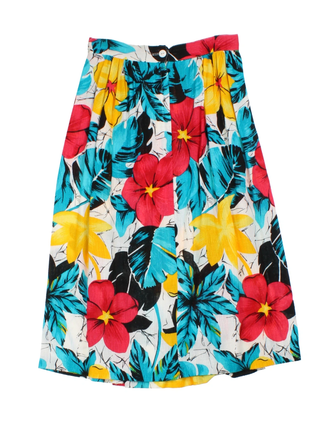 80's Floral Midi Skirt (Size XXS)