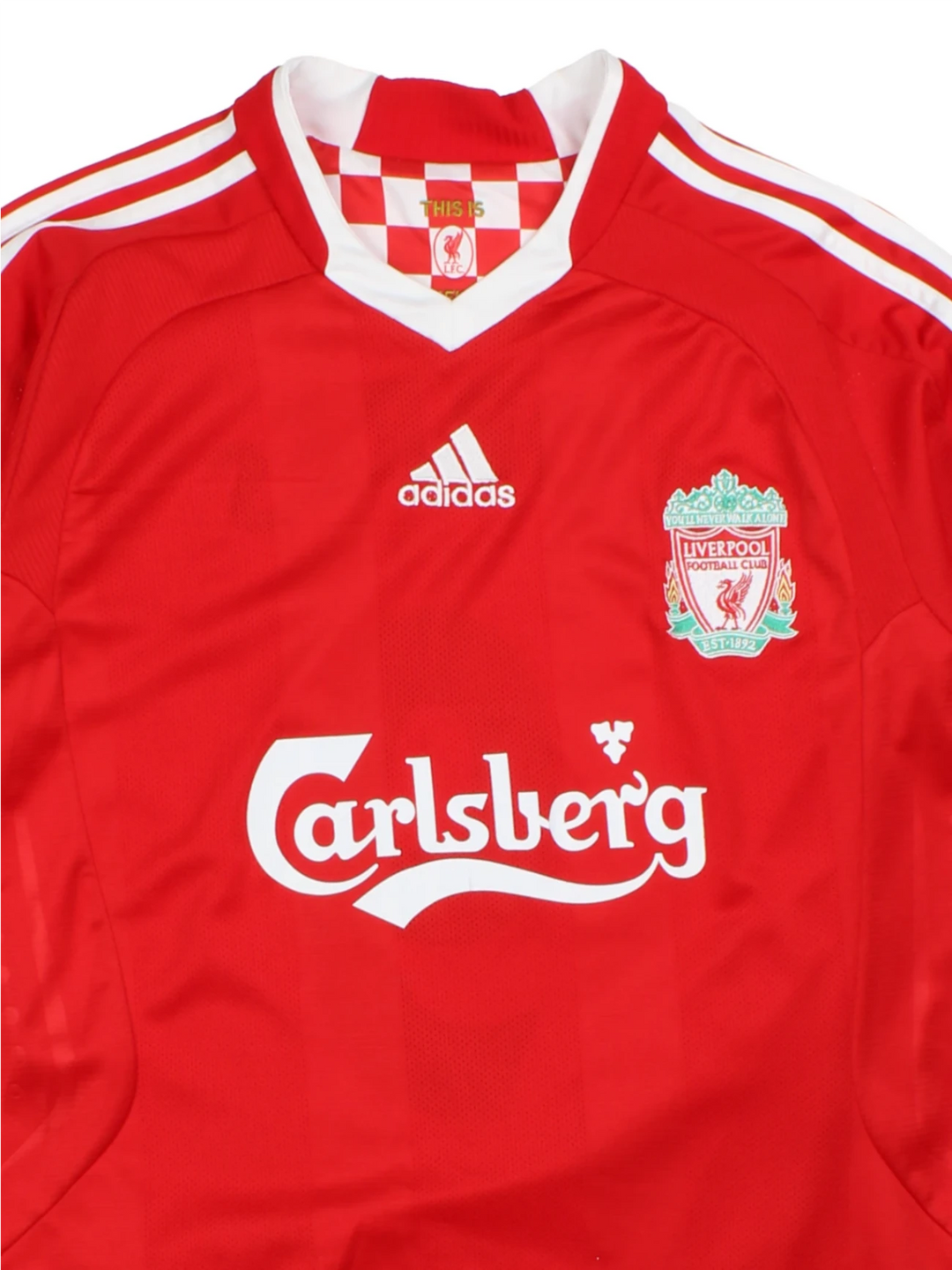 08-10 Adidas Liverpool Home Football Shirt (Size M)