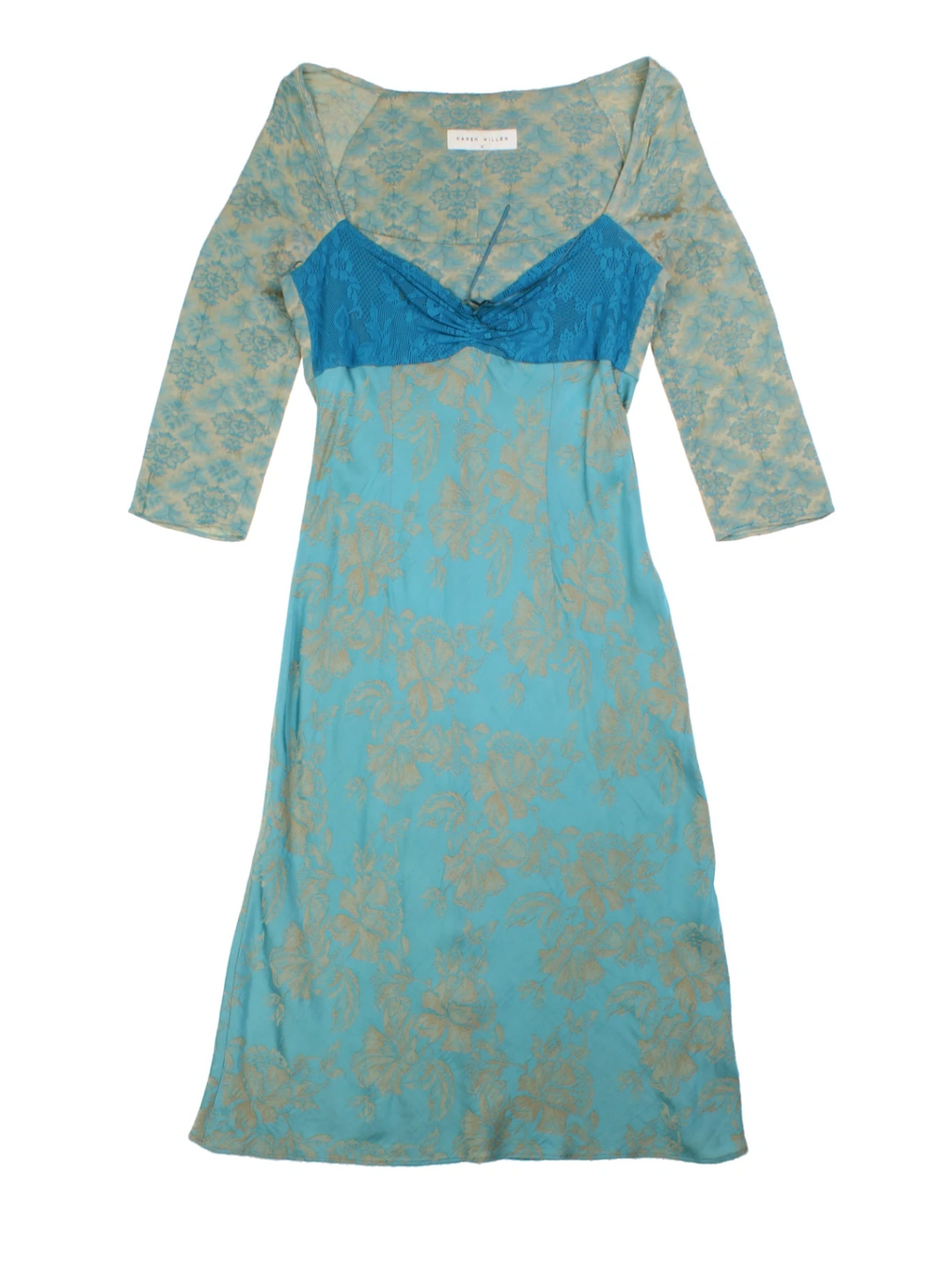 Y2K Paisley Karen Millen Midi Dress (Size XXS)