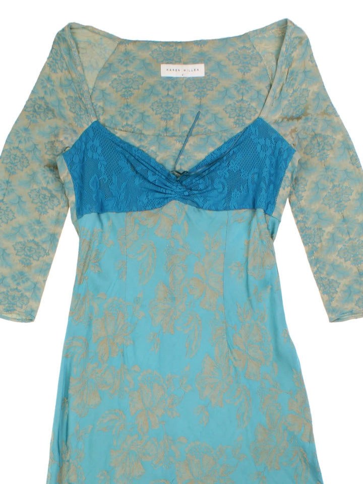 Y2K Paisley Karen Millen Midi Dress (Size XXS)