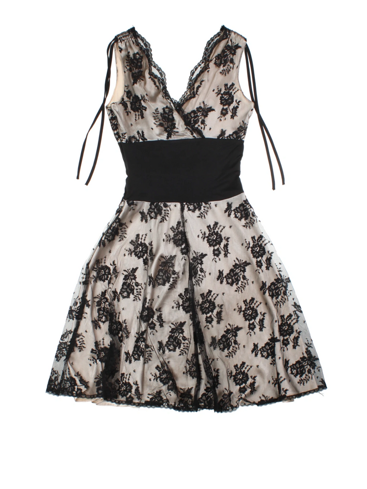Y2K Floral Mesh Dress (Size XS)