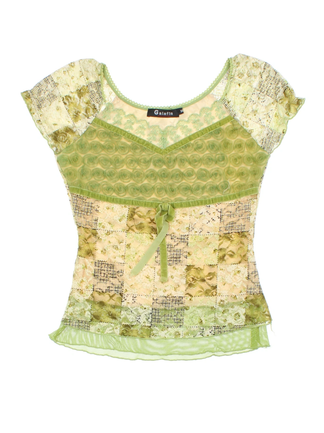 Y2K Patchwork Top (Size XXS)