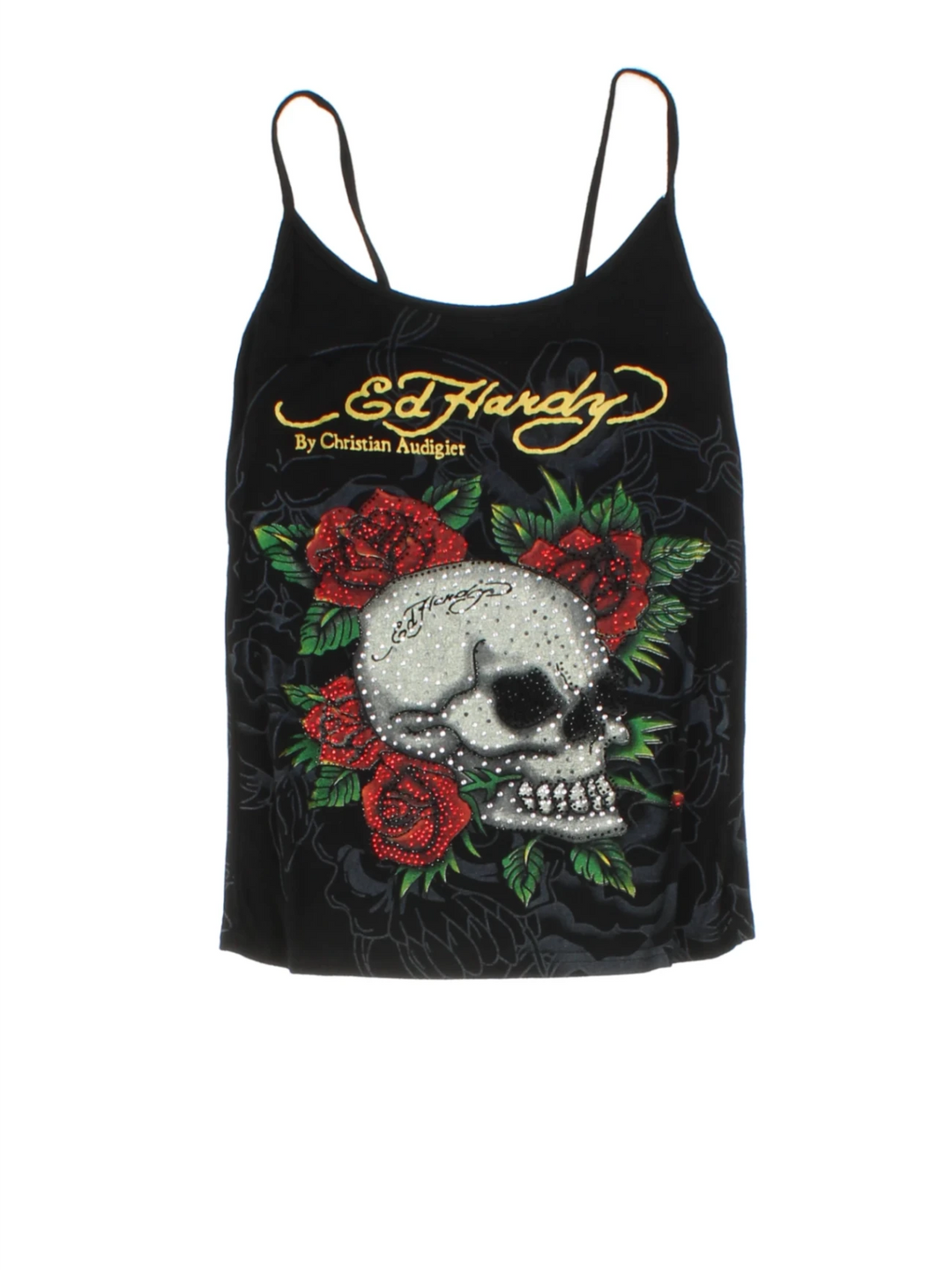 Ed Hardy Skull Rose Vest Top (Size XXS)