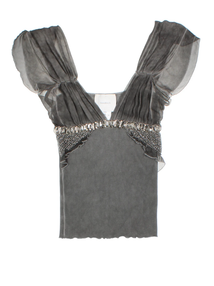 Y2K Annitarita N Embellished Top (Size XS)