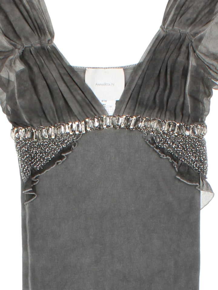 Y2K Annitarita N Embellished Top (Size XS)