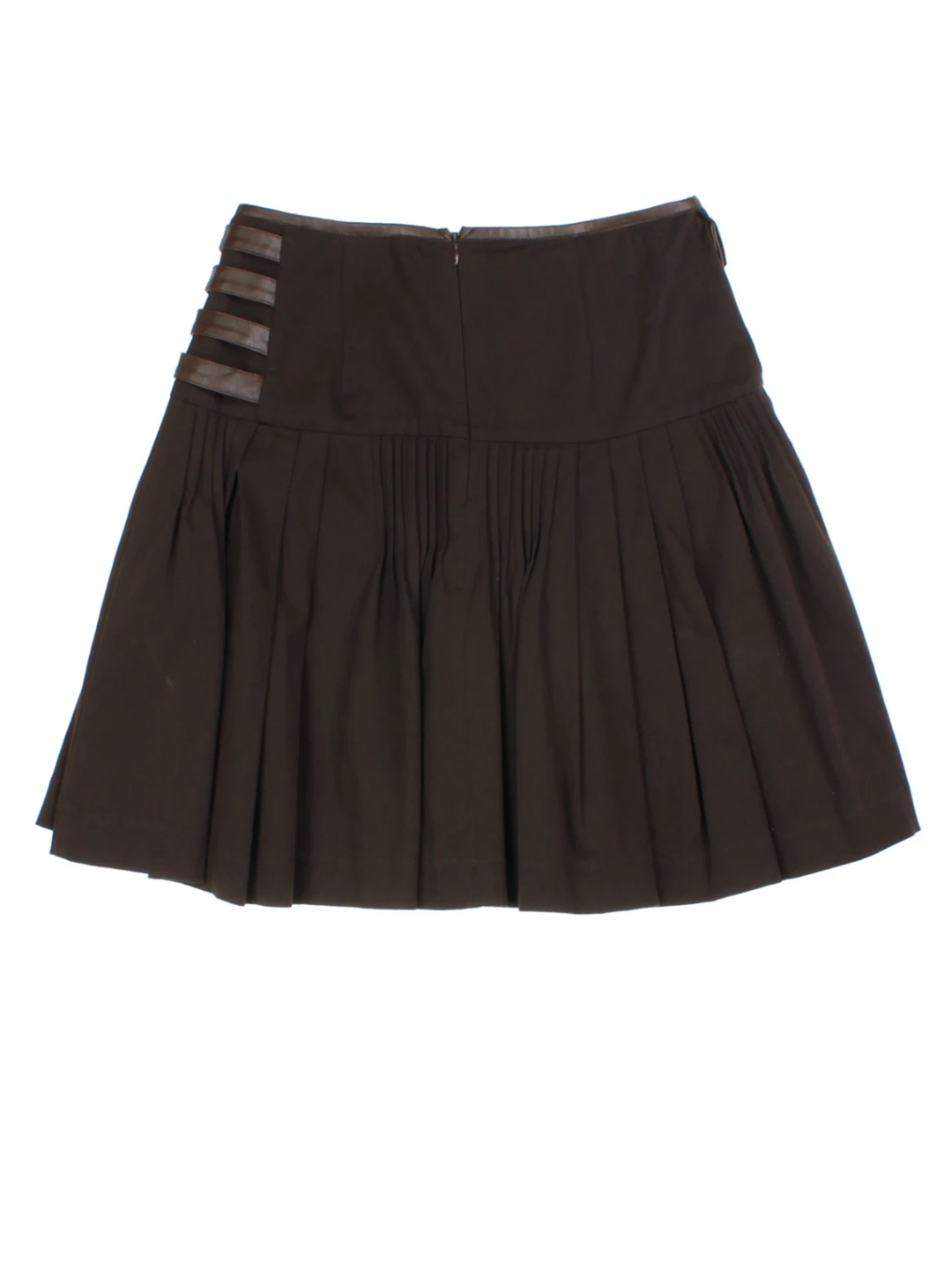 Y2K Buckle Pleated Kilt Skirt (Size L)