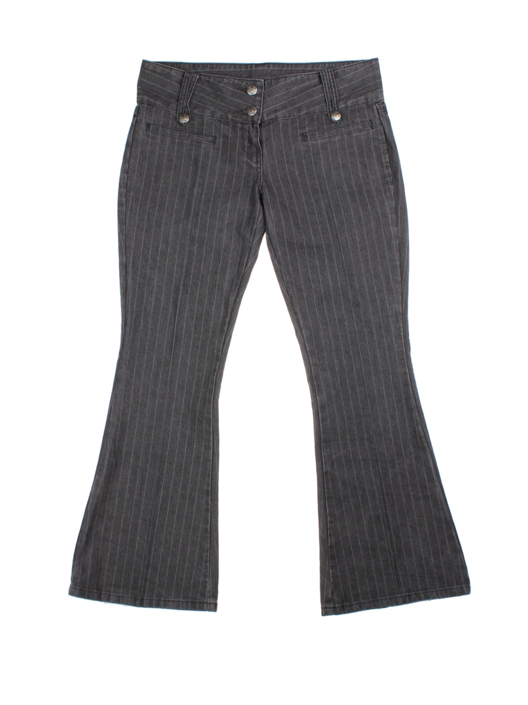 Y2K Pinstripe Flared Trousers (Size M)