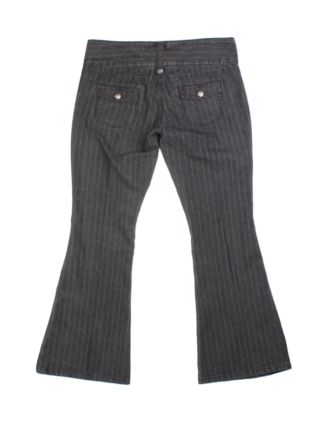Y2K Pinstripe Flared Trousers (Size M)