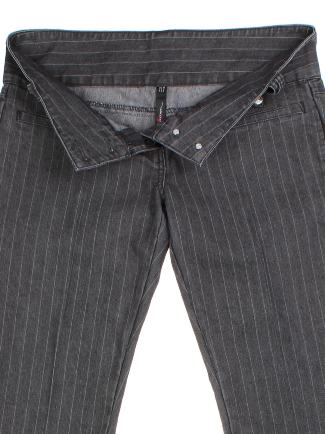 Y2K Pinstripe Flared Trousers (Size M)