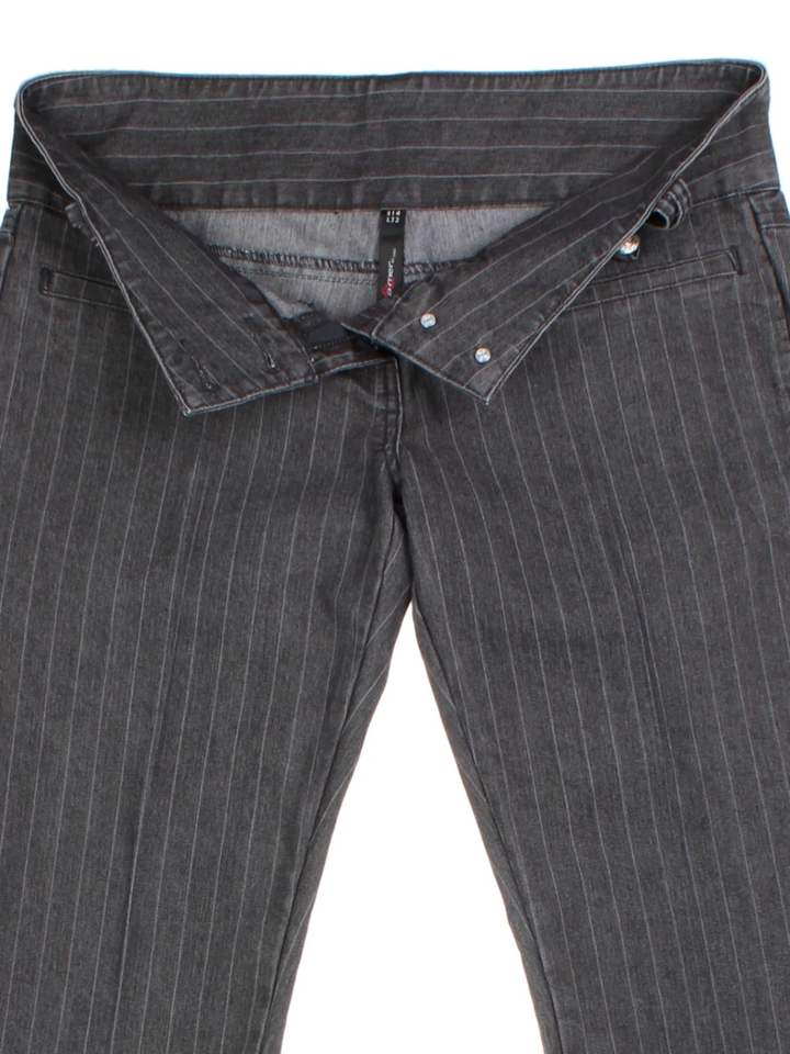 Y2K Pinstripe Flared Trousers (Size M)