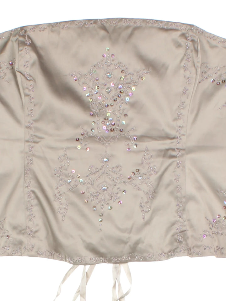 Y2K New Look Embellished Bandeau Top (Size L)