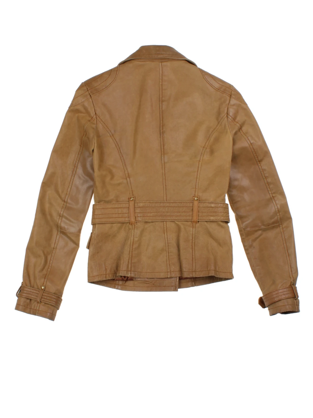 Y2K Double Breasted Leather Jacket (Size XS)