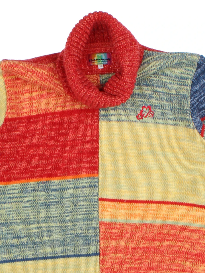 Patchwork Roll Neck Pullover (Size M)
