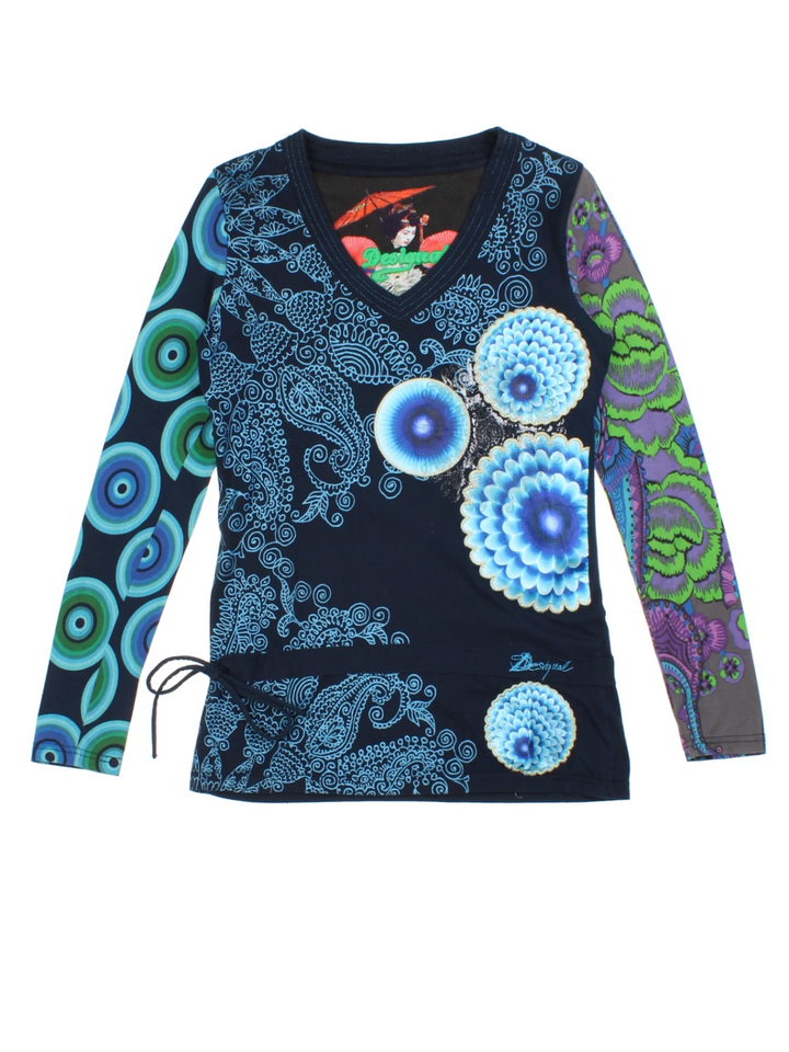 Y2K Desigual Patterned Top (Size M)
