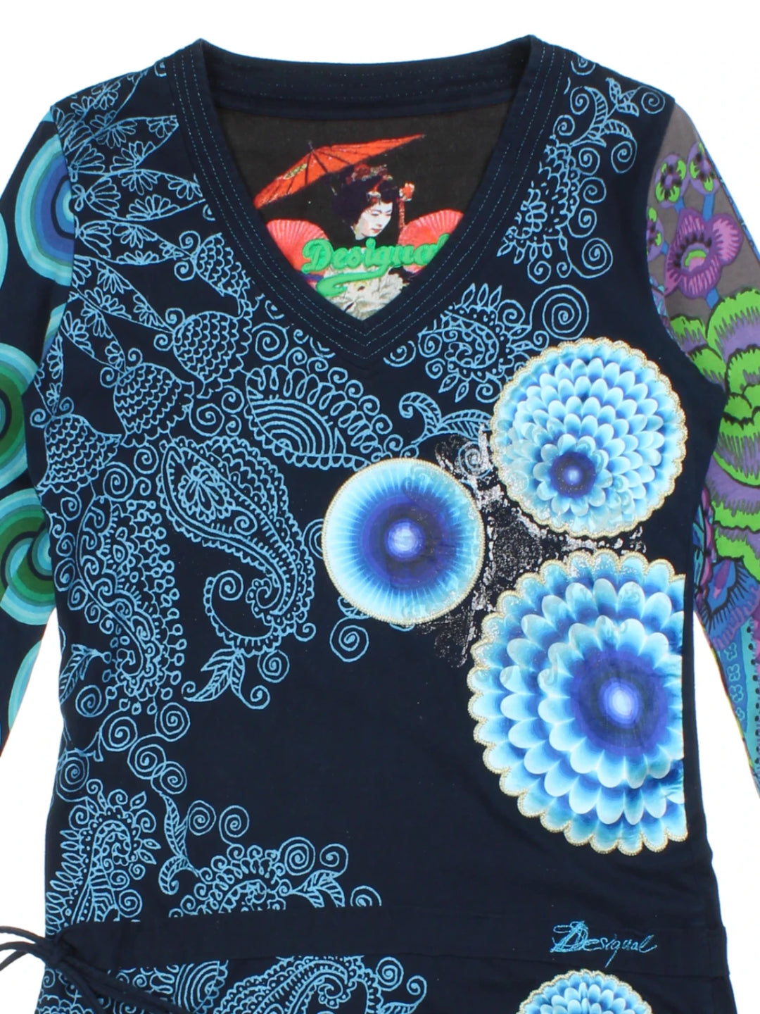Y2K Desigual Patterned Top (Size M)
