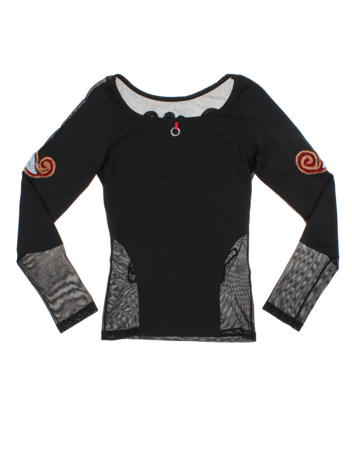Y2K Save The Queen Embroidered Top (Size M)