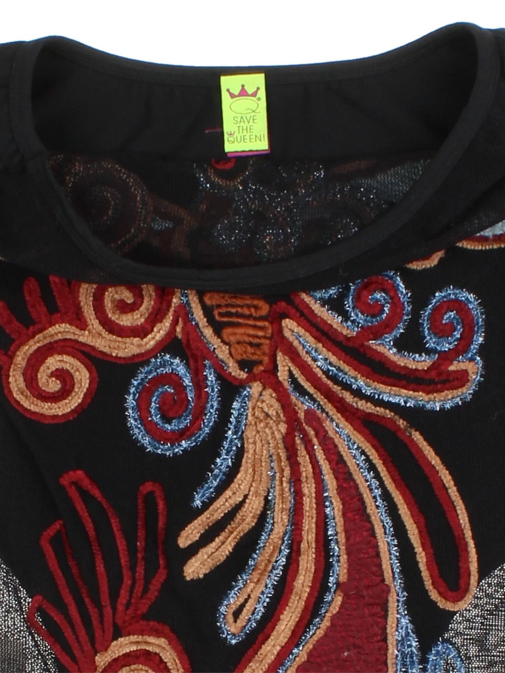 Y2K Save The Queen Embroidered Top (Size M)