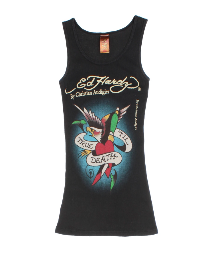 Y2K Ed Hardy Graphic Top (Size S)