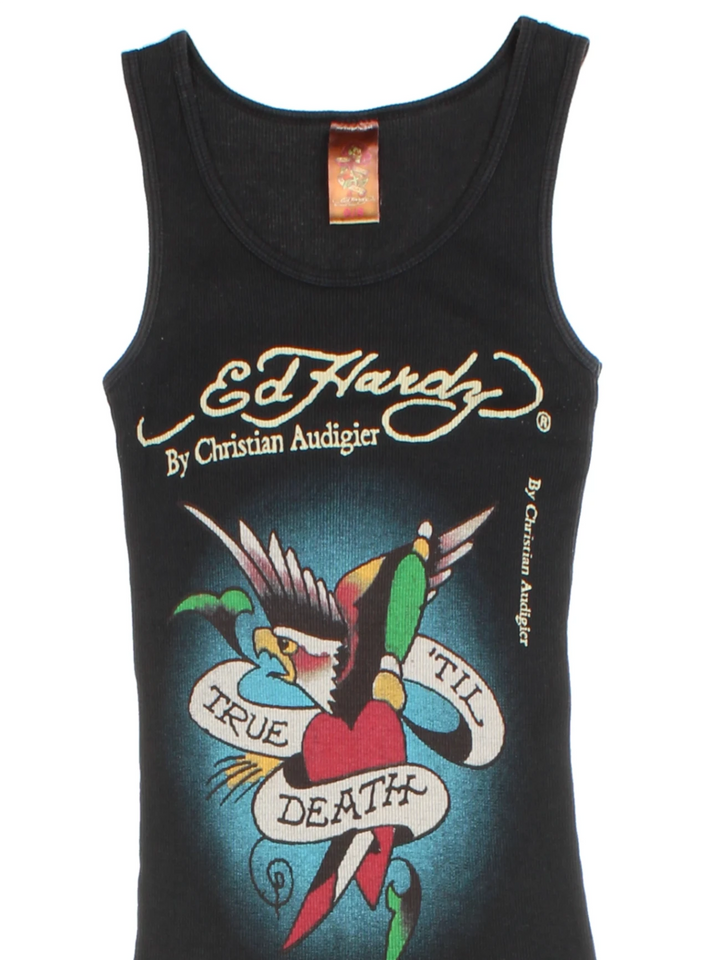Y2K Ed Hardy Graphic Top (Size S)