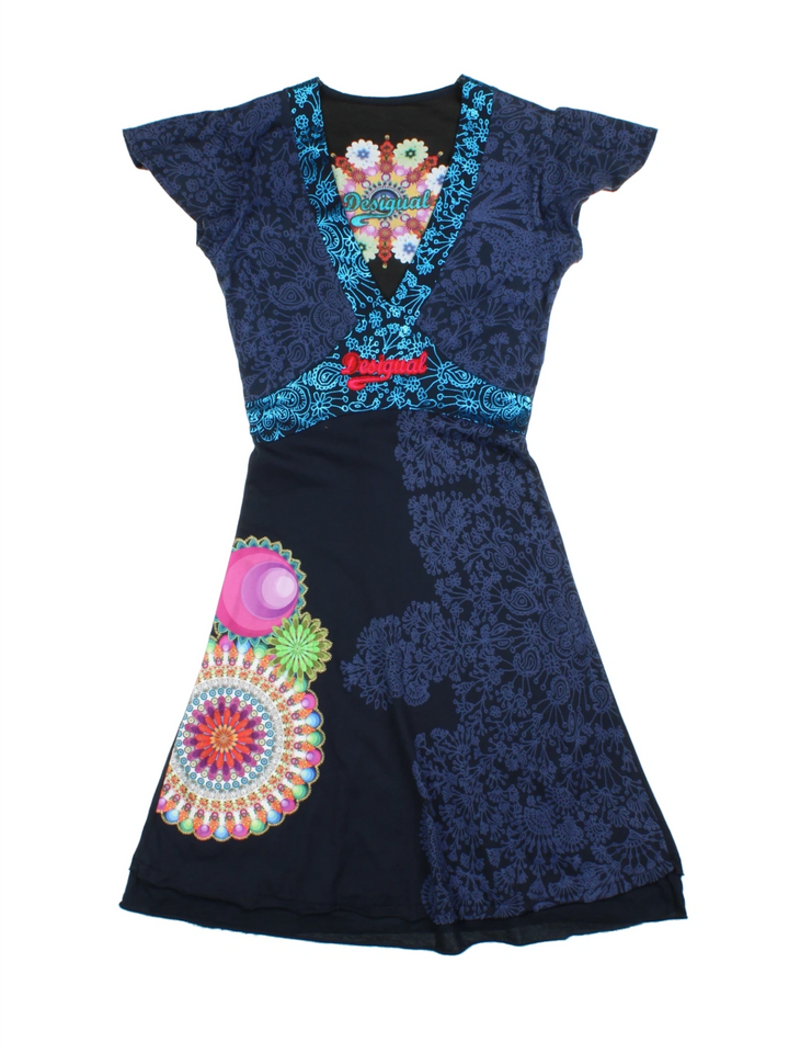 Y2K Desigual Floral Mini Dress (Size XS)
