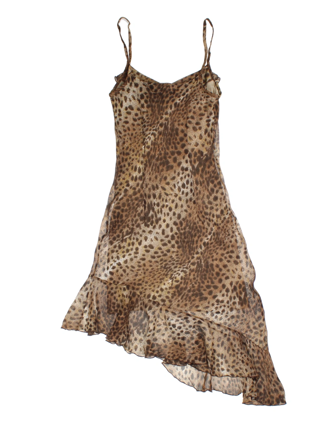 Y2K Leopard Midi Dress (Size S)
