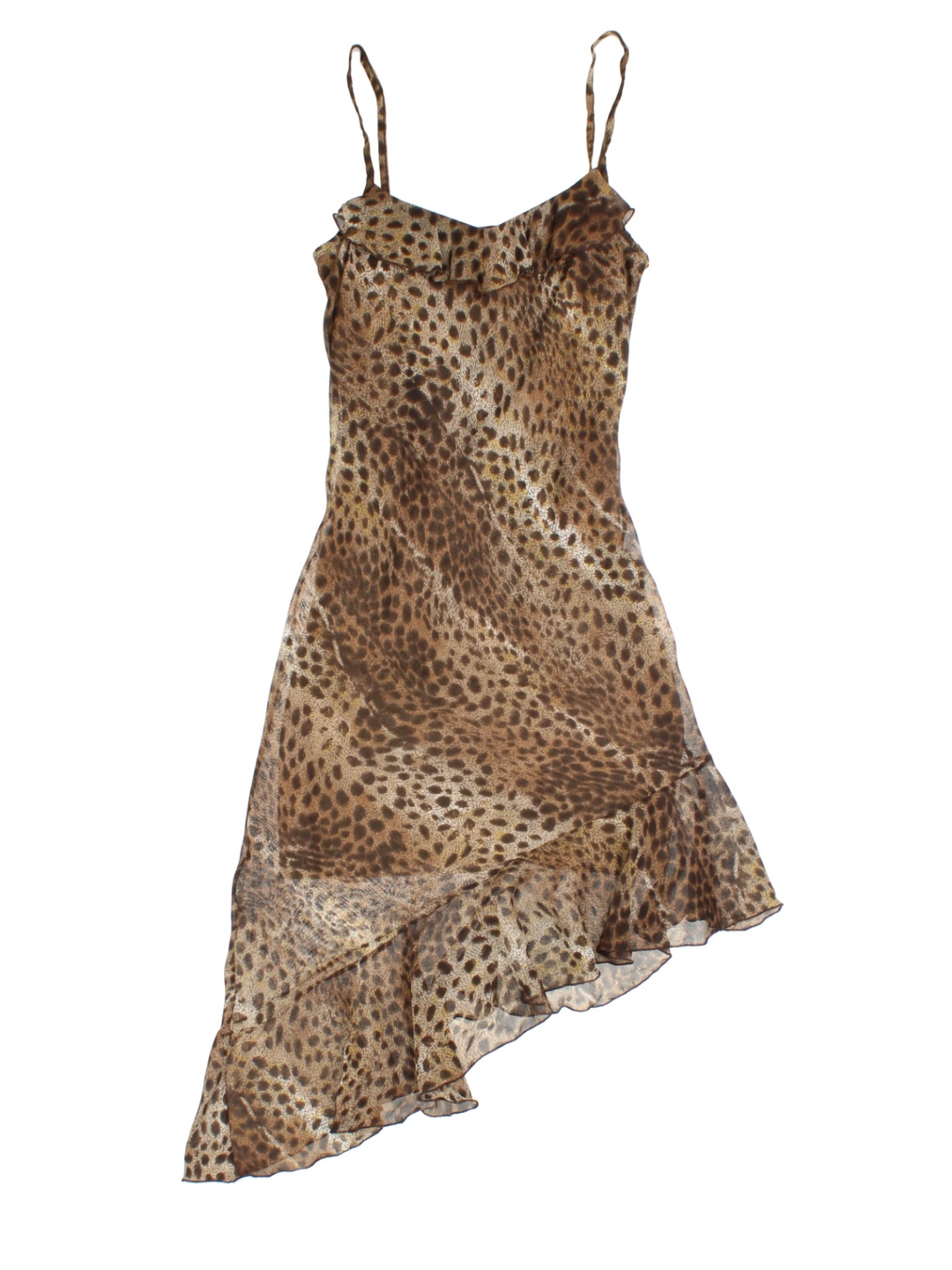 Y2K Leopard Midi Dress (Size S)