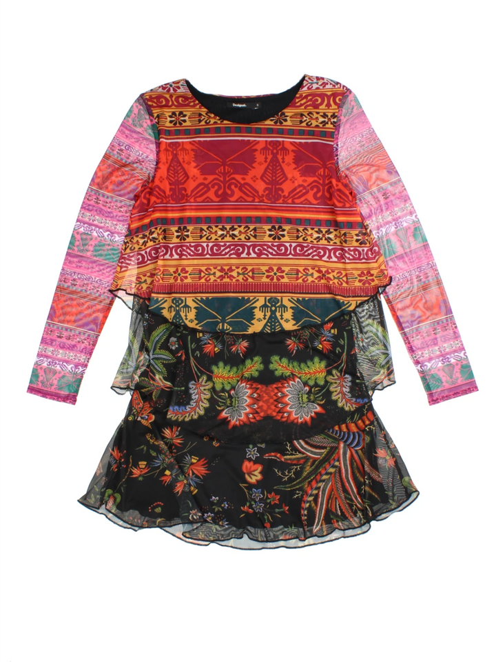 Y2K Desigual Tired Mini Dress (Size S)