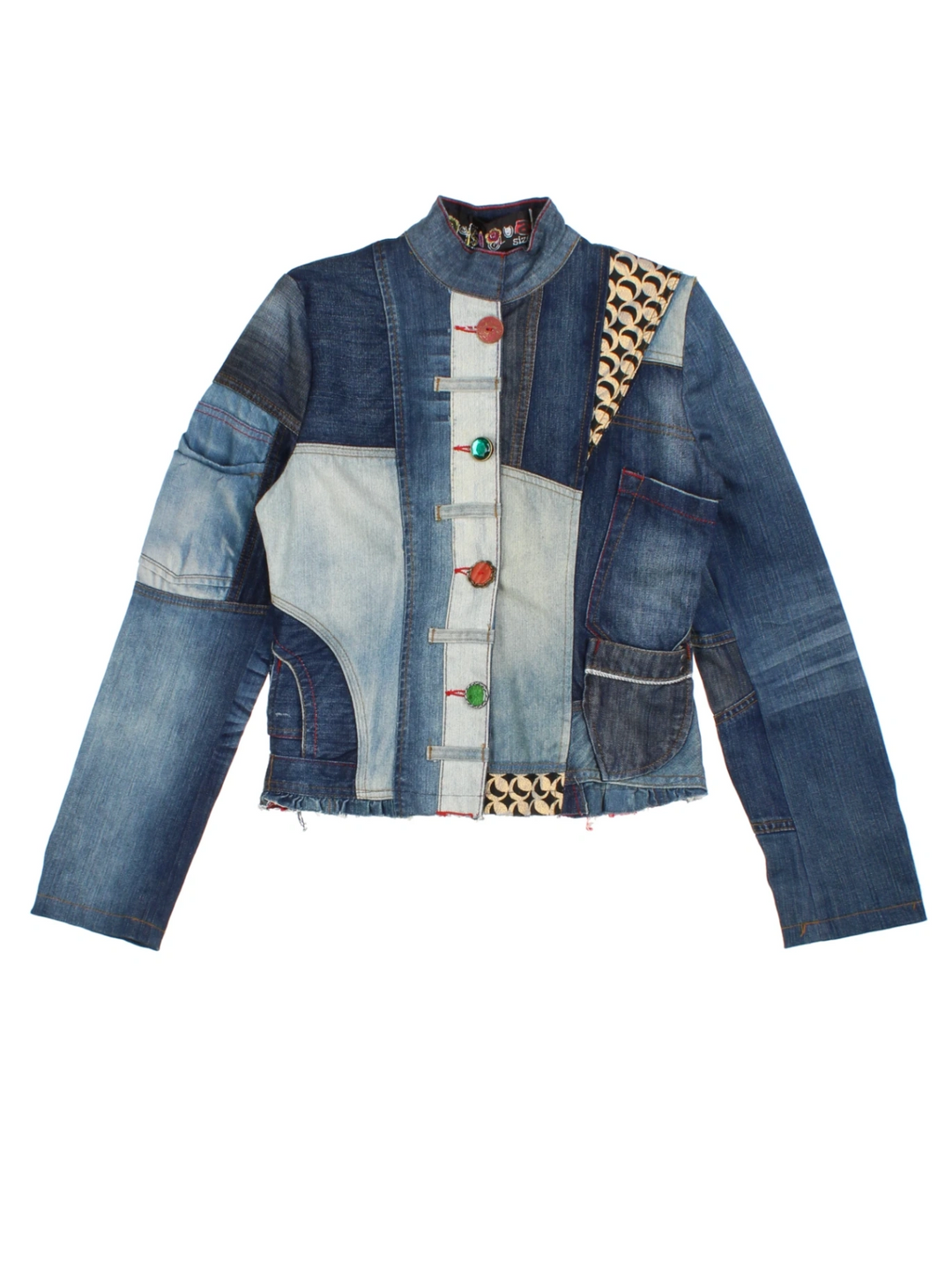 Y2K Desigual Patchwork Denim Jacket (Size XS)
