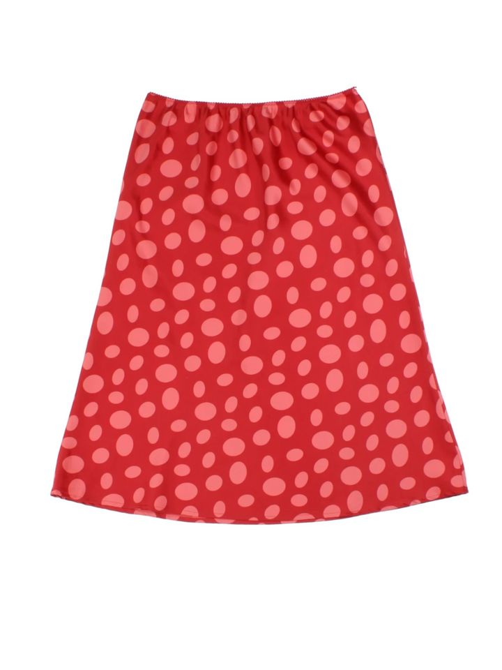 Y2K Polka Dot Midi Skirt (Size M)