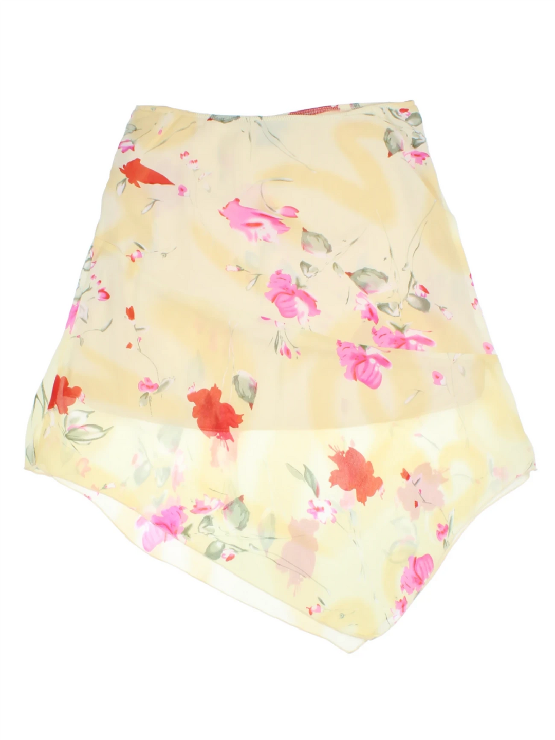 Y2K Asymmetrical Floral Mini Skirt (Size L)