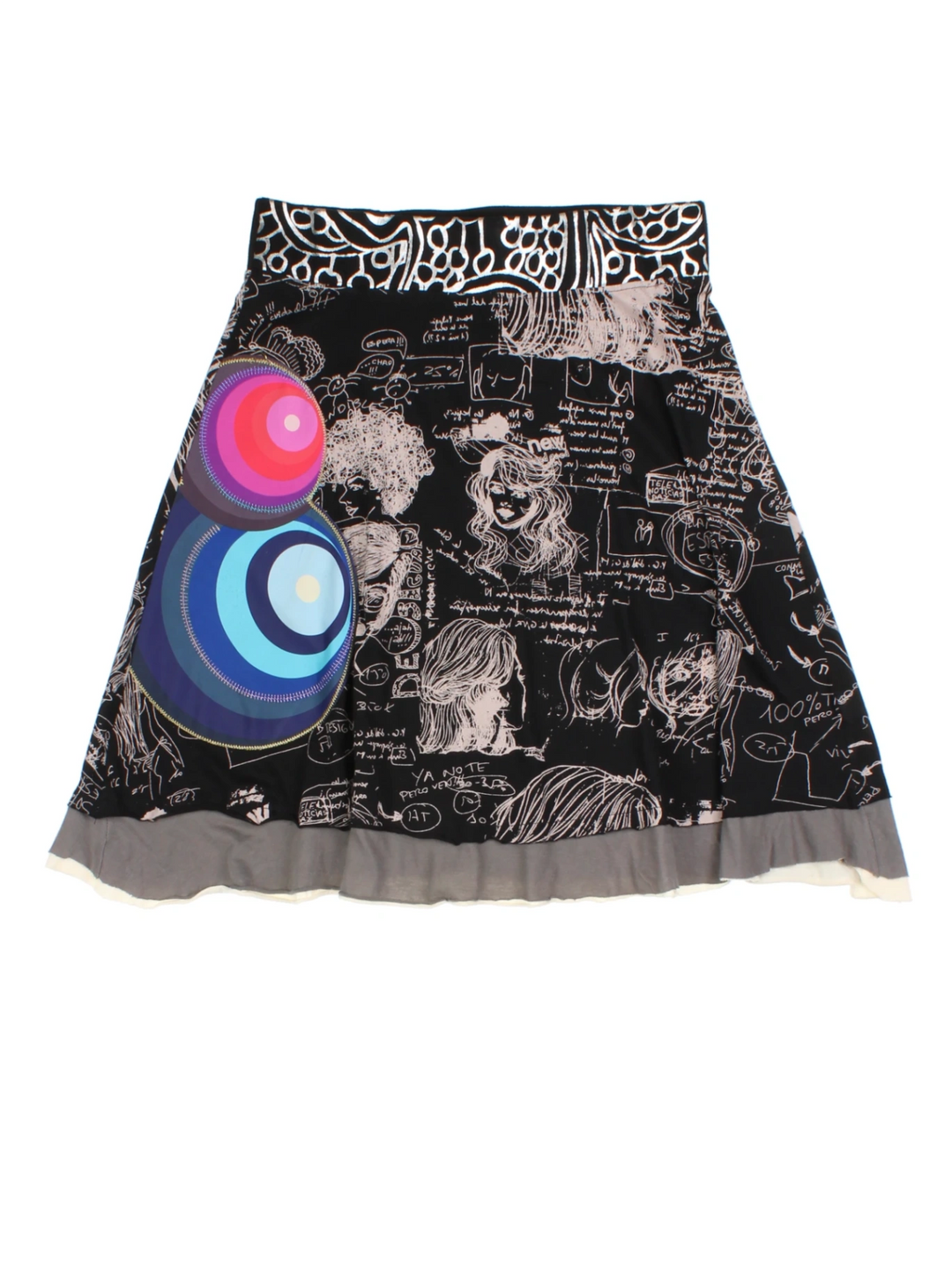 Y2K Desigual Graphic Mini Skirt (Size L)