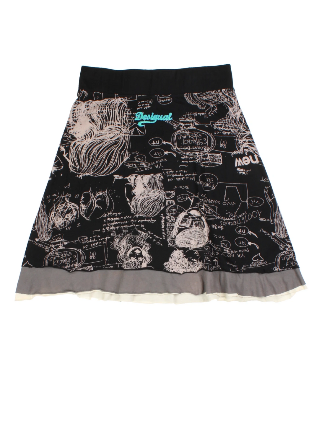 Y2K Desigual Graphic Mini Skirt (Size L)