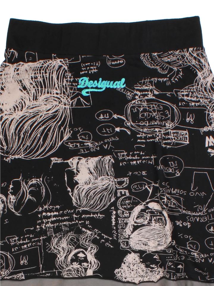 Y2K Desigual Graphic Mini Skirt (Size L)