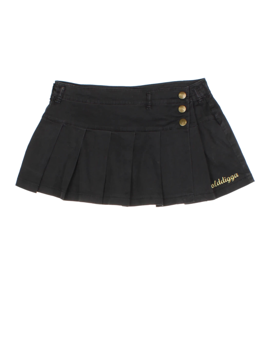 Y2K Golddigga Pleated Mini Skirt (Size M)