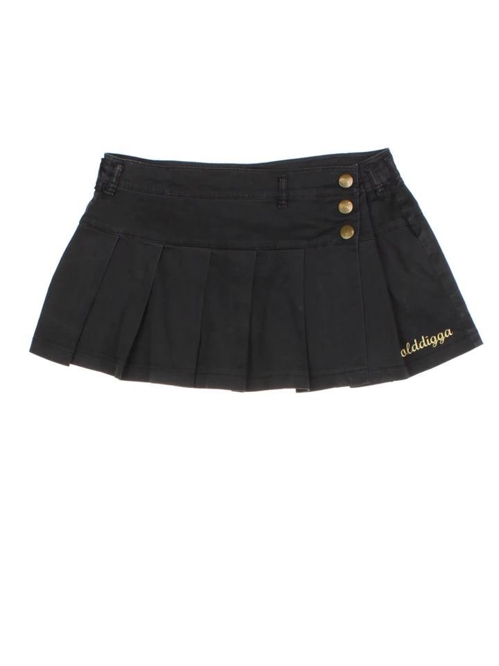 Y2K Golddigga Pleated Mini Skirt (Size M)