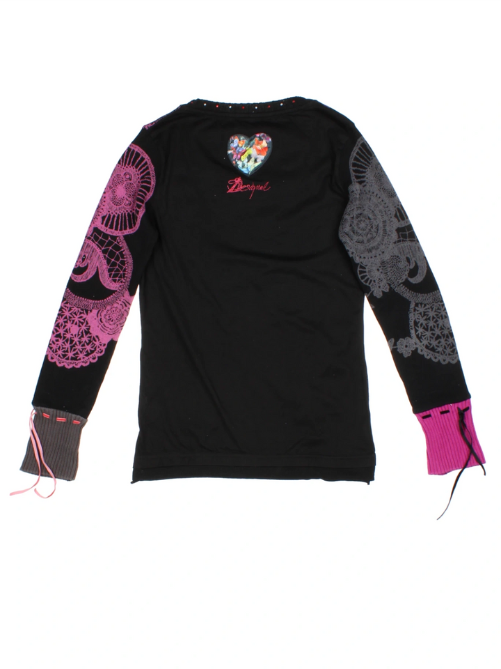 Y2K Desigual  Heart Pattern Top (Size M)