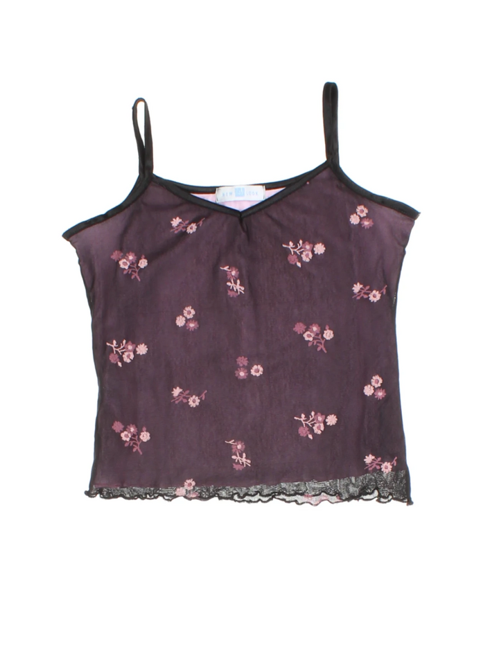 Y2K New Look Floral Camisole Top (Size S)