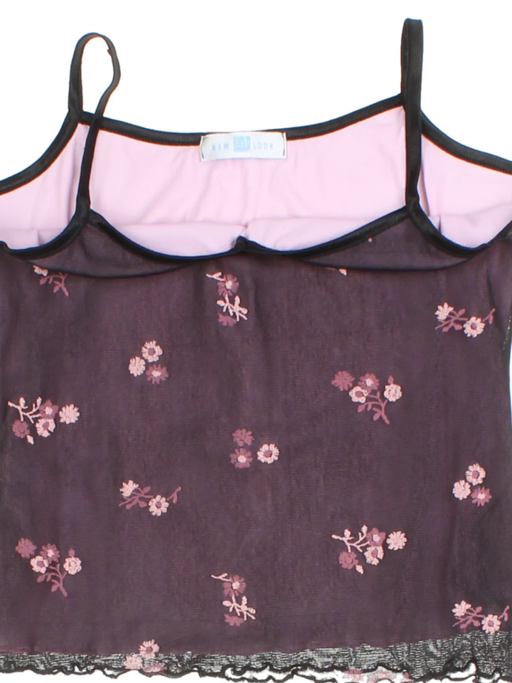Y2K New Look Floral Camisole Top (Size S)