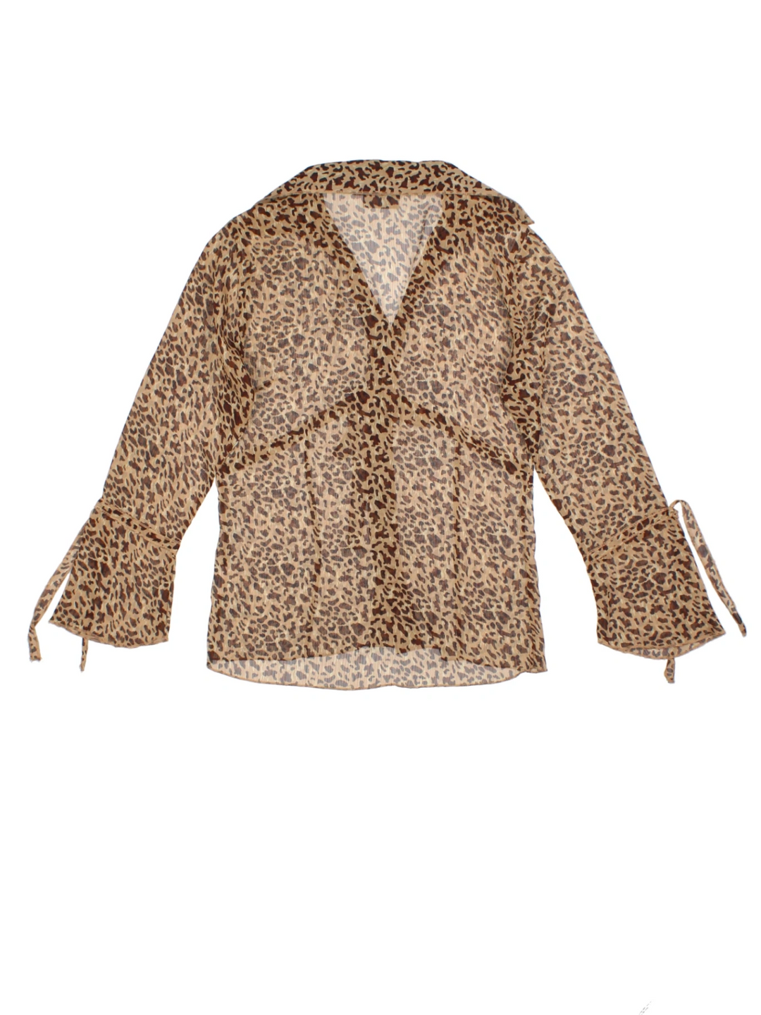 Y2K Leopard Print Tie Front Top (Size M)