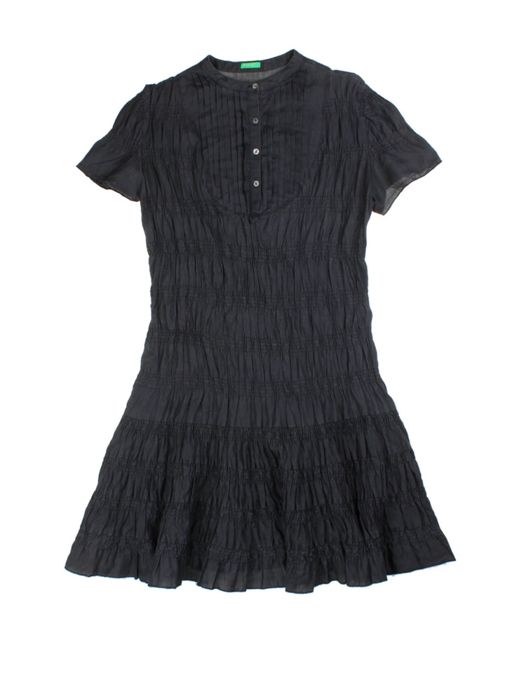Y2K Benetton Ruched Mini Dress (Size L)