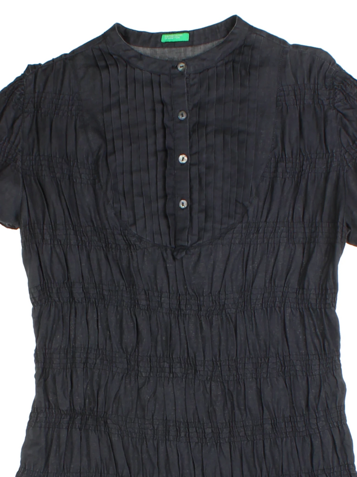 Y2K Benetton Ruched Mini Dress (Size L)