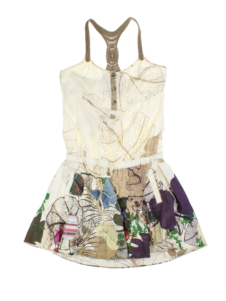 Y2K Desigual Linen Mini Dress (Size S)