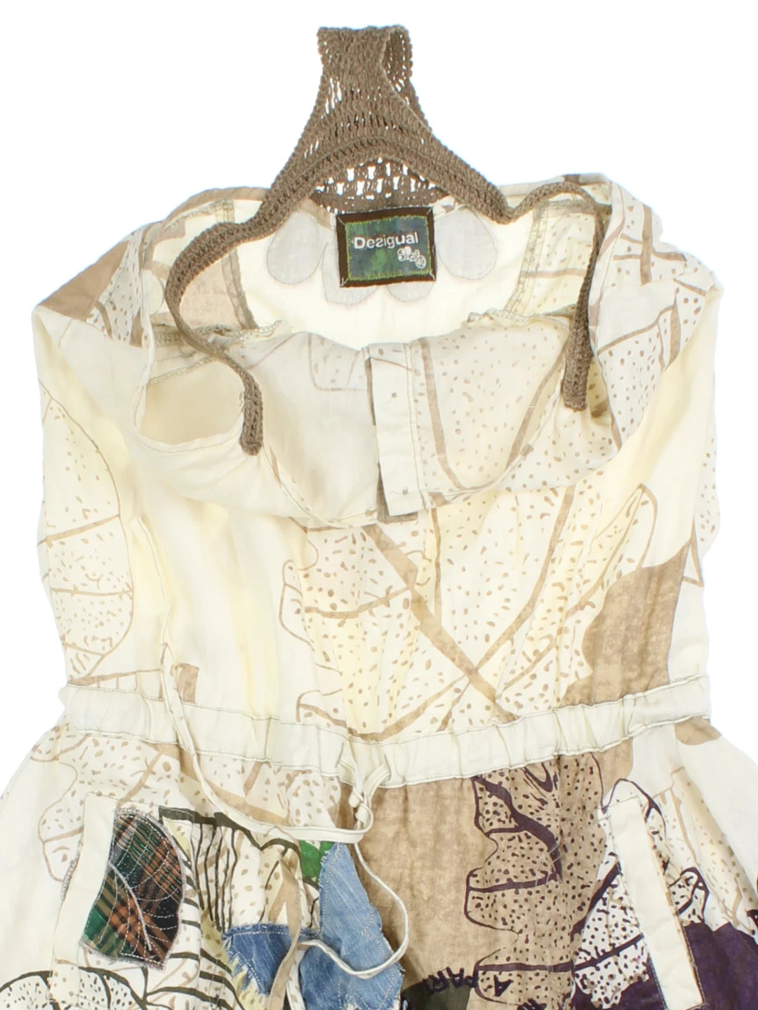 Y2K Desigual Linen Mini Dress (Size S)