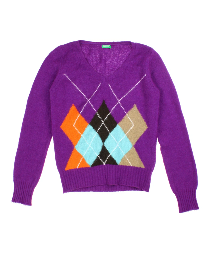 Benetton Argyle Jumper (Size M)