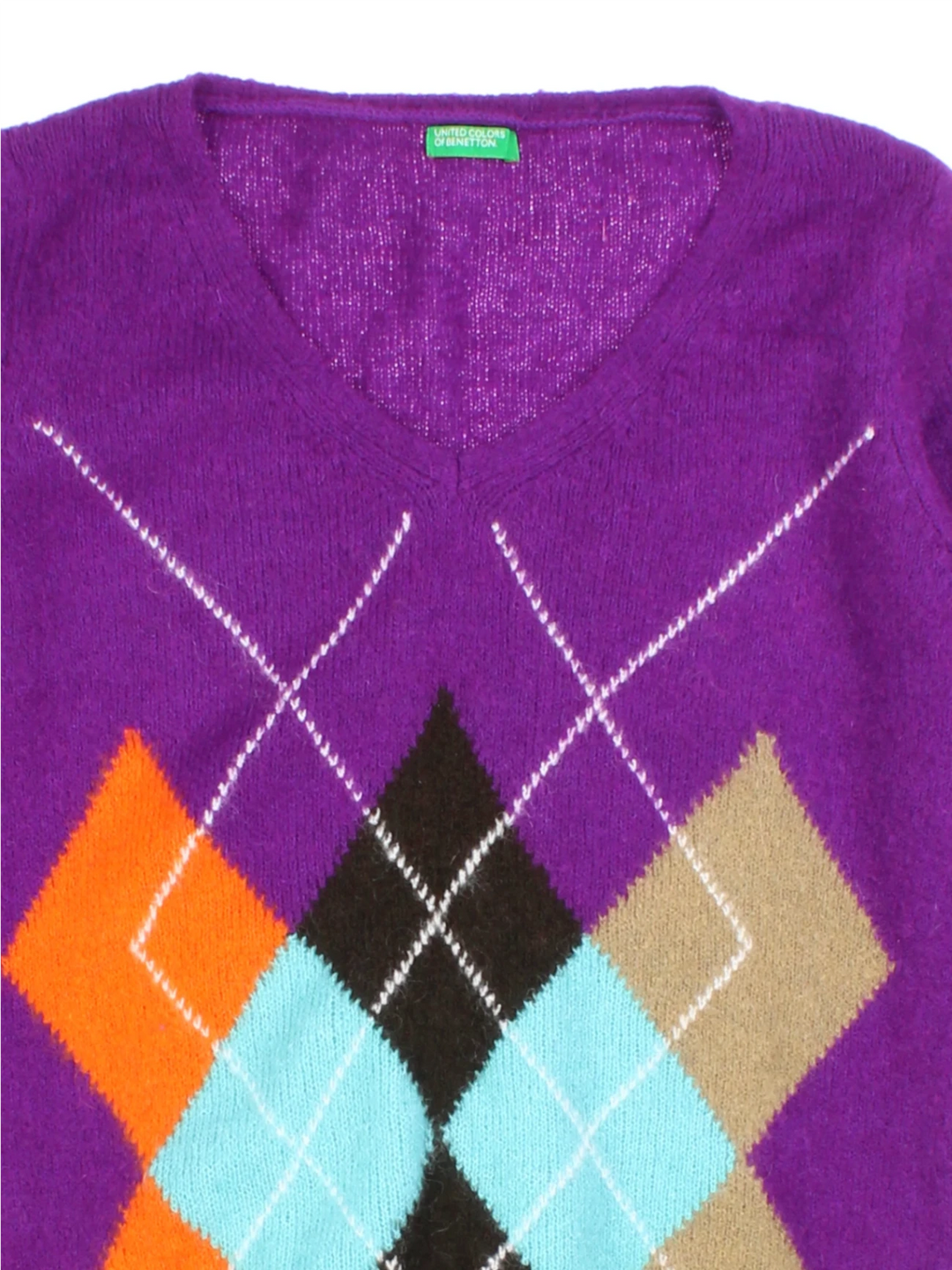Benetton Argyle Jumper (Size M)