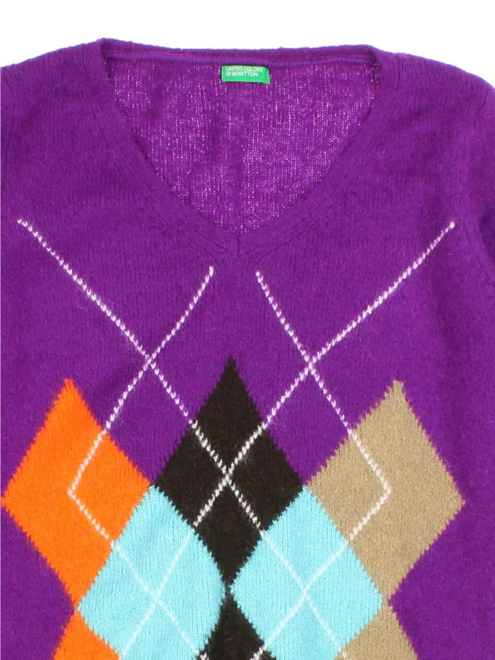 Benetton Argyle Jumper (Size M)
