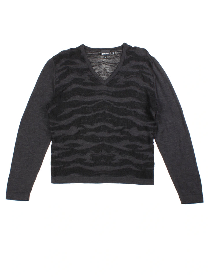 Y2K Just Cavalli Animal Print Jumper (Size XL)