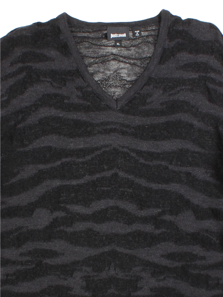 Y2K Just Cavalli Animal Print Jumper (Size XL)